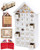 BRUBAKER Reusable Wooden Advent Calendar to Fill - White Snow House with LED Lighting - DIY Christmas Calendar 9.57 x 17.72 x 3.15 inches