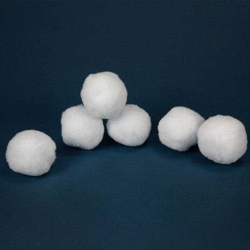 Set of 6 Plush Faux Christmas Snow Balls