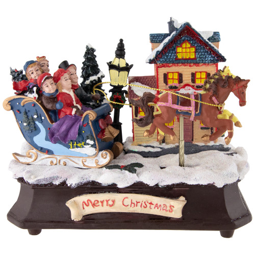 Animated and Musical Christmas Sleigh Decoration - 6.25"