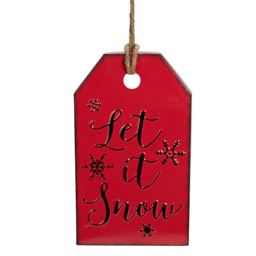 "Let It Snow" Metal Christmas Wall Sign - 12"