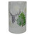 10" Deer, Pine and Snowflakes Hand Painted Flameless Glass Christmas Candle Holder