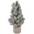 16" LED Lighted Mini Frosted Pine Christmas Tree in Cement Base