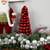 3-Finish Shatterproof Ball Christmas Tree with Tinsel - 15.75" - Red