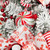 Heavily Flocked Pine with Candy Cane Striped Ornaments Christmas Wreath - 28" - Unlit