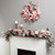 Heavily Flocked Pine with Candy Cane Striped Bows Artificial Christmas Garland - 6' x 8" - Unlit