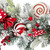 Heavily Flocked Pine with Candy Cane Striped Bows Artificial Christmas Garland - 6' x 8" - Unlit